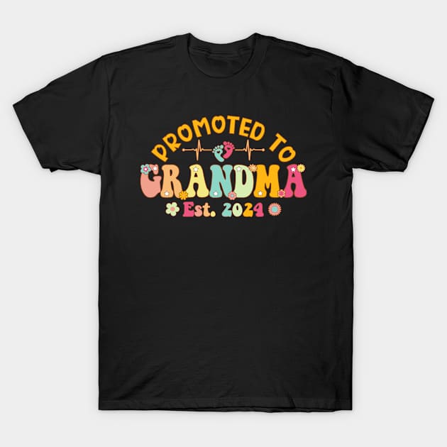 Promoted To Grandma 2024 First Time New Grandma Pregnancy T-Shirt by flandyglot